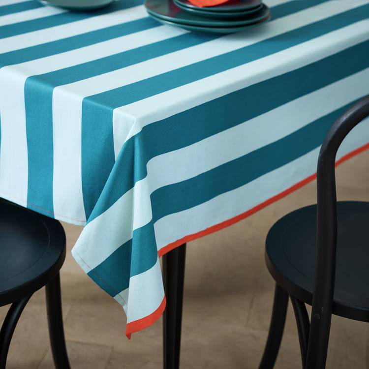 Habitat Wipe Clean Cotton Table Cloth - Blue 0