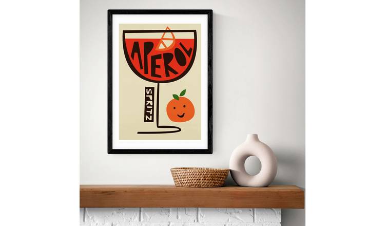East End Prints Aperol Spritz Black Frame Art Print - A3