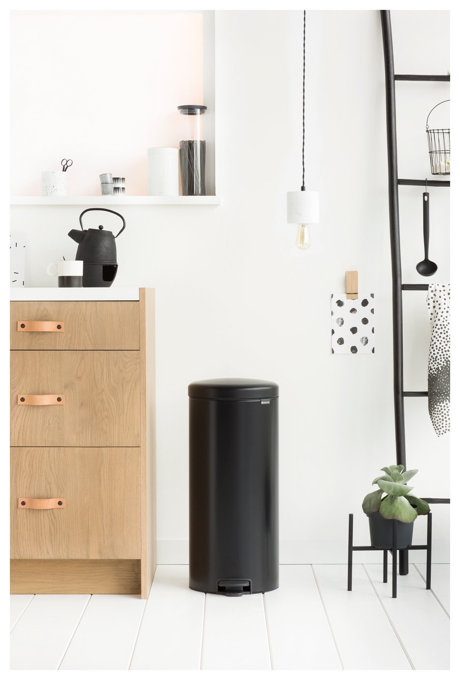 Buy Brabantia 30L New Icon Pedal Bin - Matt Black | Kitchen bins