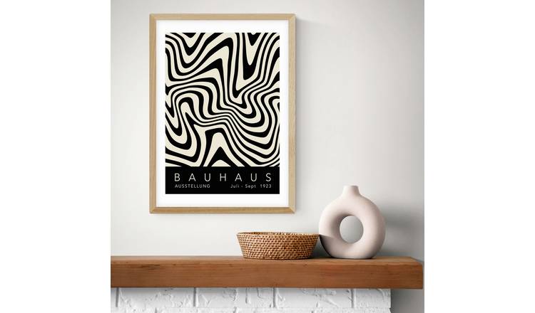 East End Prints Bauhaus Black Oak Frame Art Print - A2