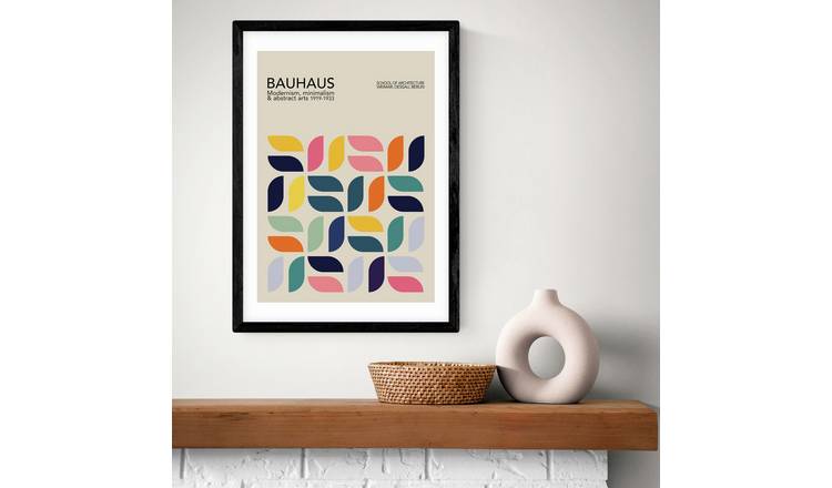 East End Prints Bauhaus Petals Black Frame Art Print - A2