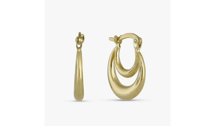 Revere 9ct Yellow Gold Double Hoop Earrings