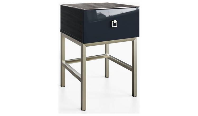 Frank Olsen Lyra 1 Drawer Side Table - Midnight Black