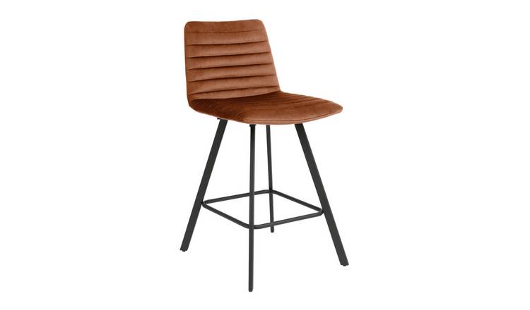 Buy Argos Home Keaton Velvet Counter Bar Stool Copper Bar stools Argos