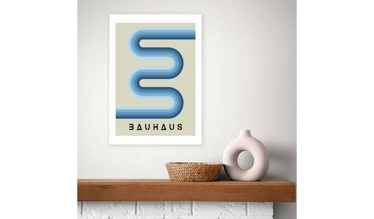 East End Prints Blue Stripes Bauhaus Art Print - A2