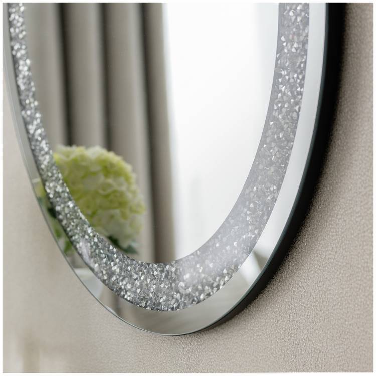 Argos Home Sparkle Glass Round Wall Mirror - 70x70cm 0