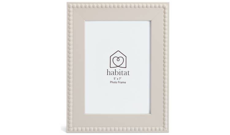 Habitat Grey Beaded Wooden Picture Frame - 5x7"