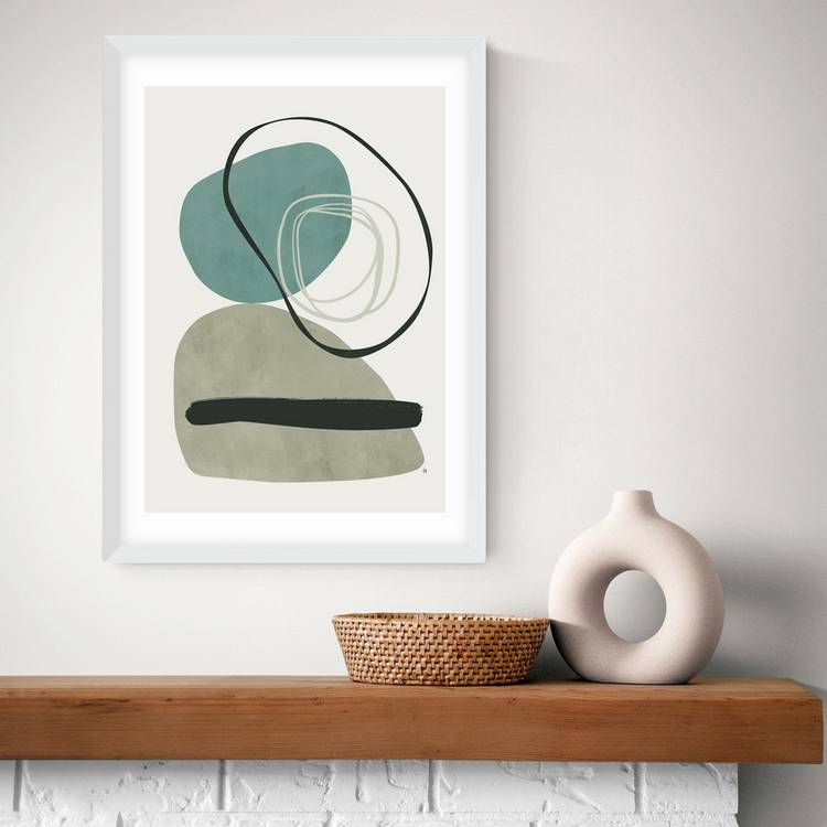 East End Prints Calo White Frame Art Print - A2 0