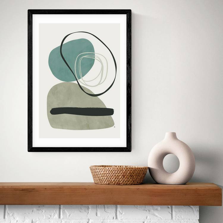East End Prints Calo Black Frame Art Print - A3 0