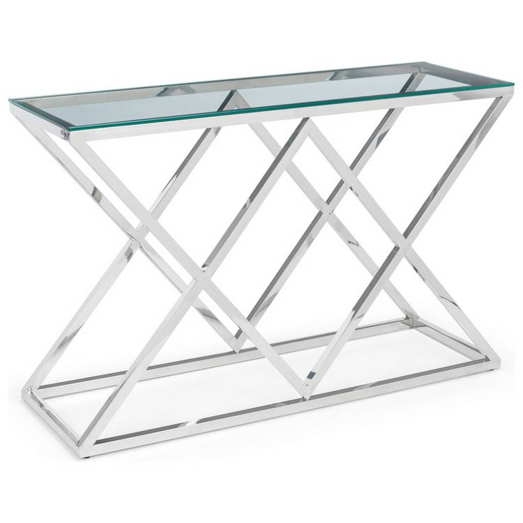 Julian Bowen Biarritz Console Table - Chrome 0