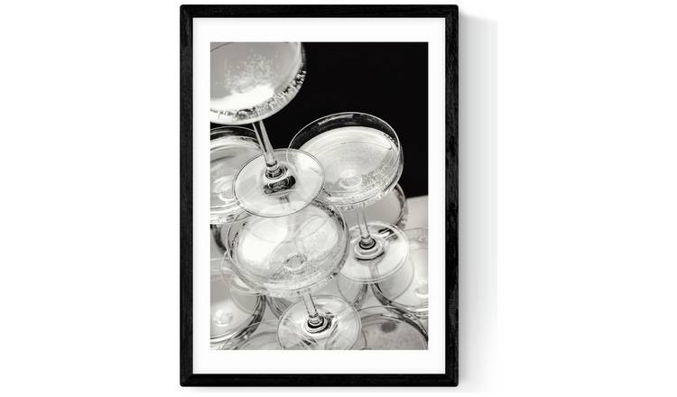 East End Prints Champagne Black Frame Art Print - A3