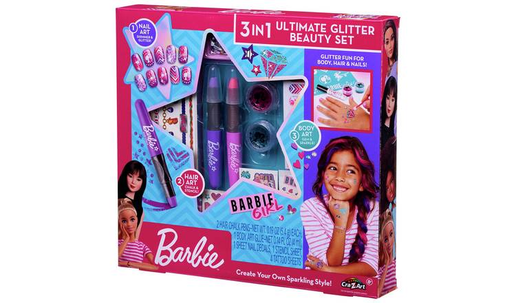 Buy Barbie 3 in 1 Ultimate Glitter Beauty Set, Makeup and beauty toys