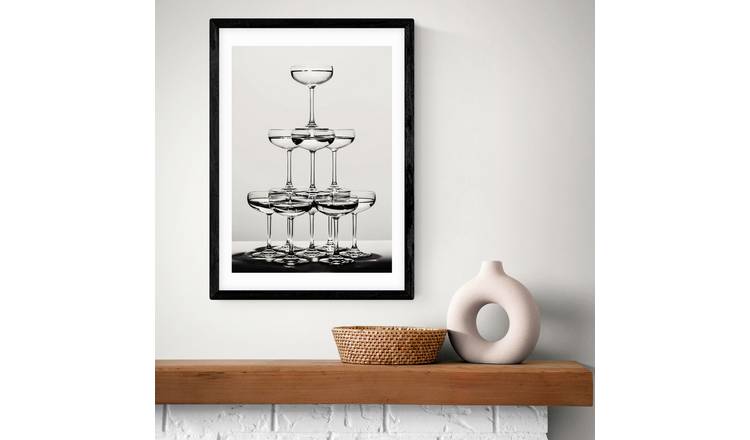 East End Prints Champagne II Black Frame Art Print - A2