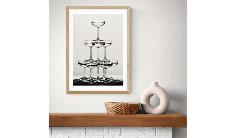 East End Prints Champagne II Oak Frame Art Print - A2