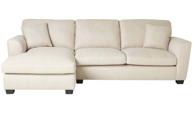 Argos Home Joelle Left Hand Corner Chaise Sofa - Stone