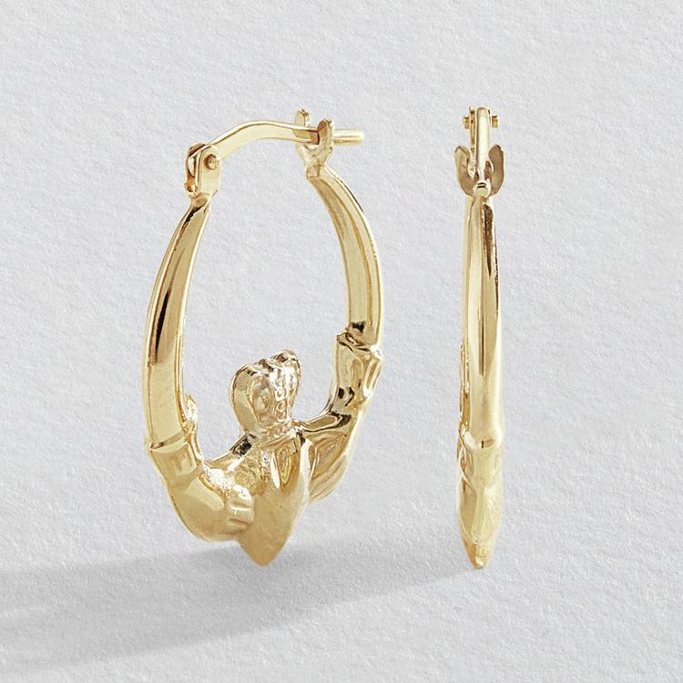 Revere 9ct Bonded Gold Sterling Silver Creole Earrings 0