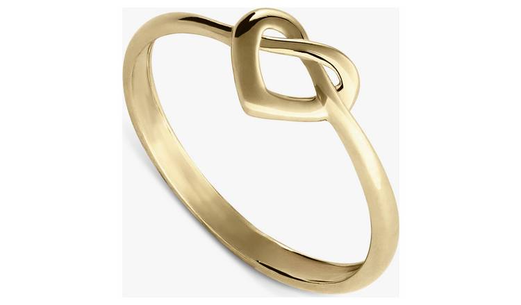 Revere 9ct Yellow Gold Heart Knot Ring - U