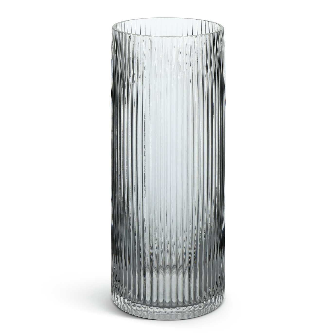 Habitat Tall Ribbed Glass Vase - Clear