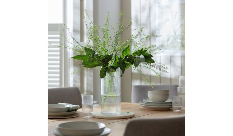 Habitat Tall Ribbed Glass Vase - Clear