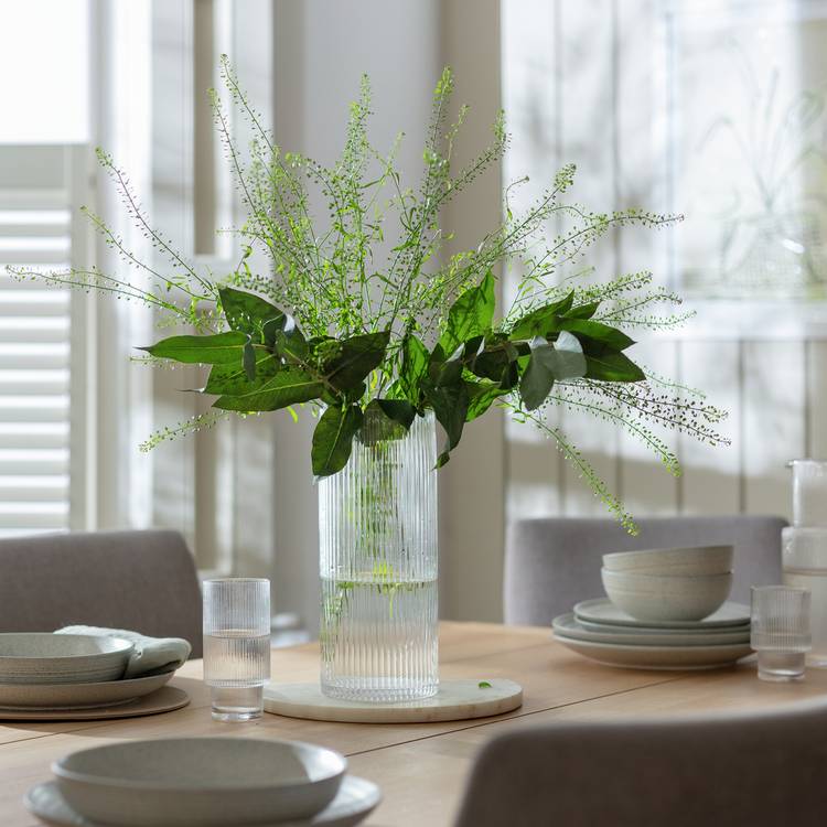 Habitat Tall Ribbed Glass Vase - Clear 0