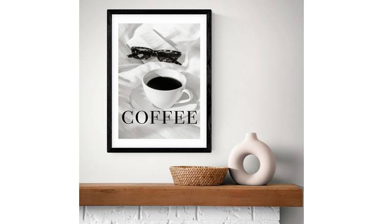 East End Prints Coffee in Bed Black Frame Art Print - A2