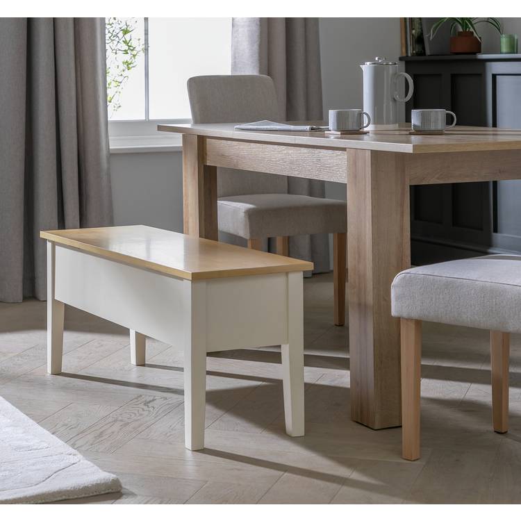 Argos Home Chicago Solid Wood Storage Bench - Off White 0