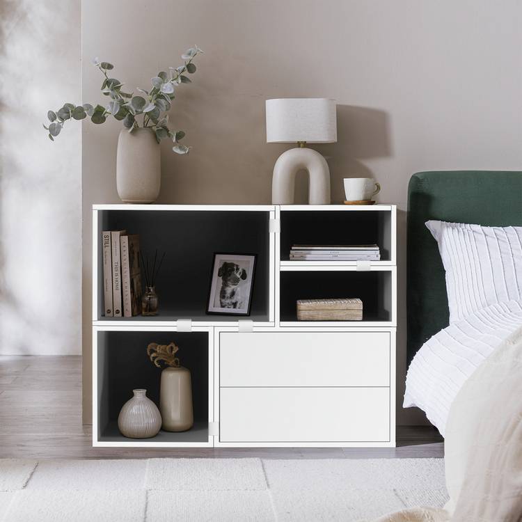 Habitat Rubrics Modular Wide Bookcase - White 0