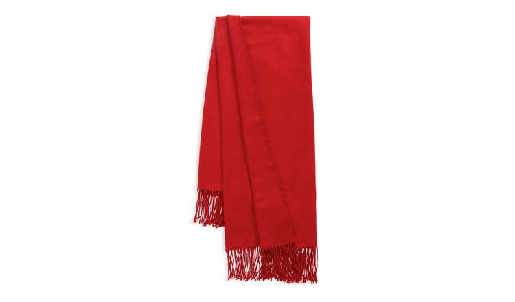 Habitat Christmas Soft Plain Throw - Red - 125x150cm