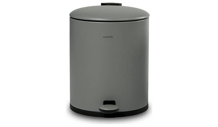 Addis 5 Litre Bathroom Pedal Bin - Grey