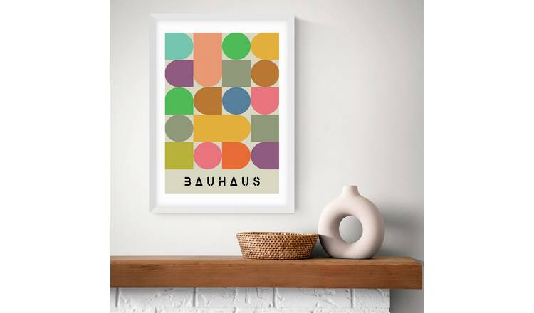 East End Prints Colourful Bauhaus White Frame Art Print - A3