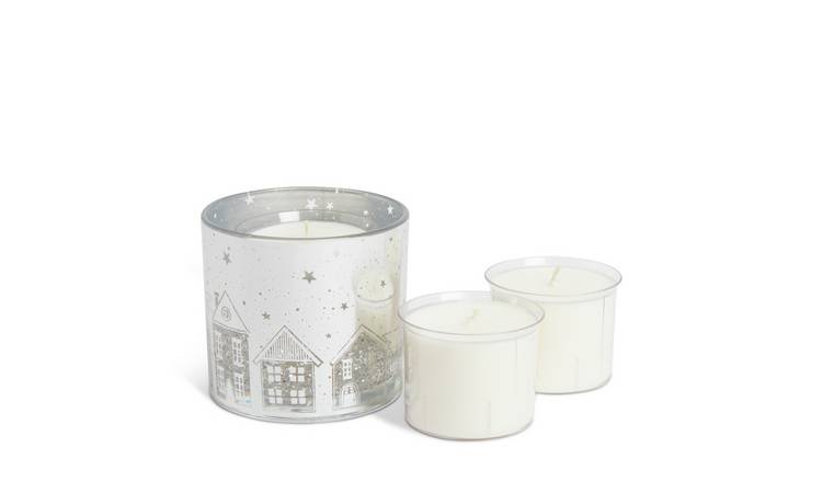 Habitat Refillable Gel Candle House Scene Set -Frosted Cedar