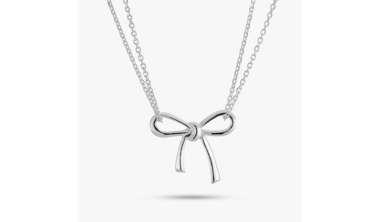 Revere Sterling Silver Motif Bow Necklace 