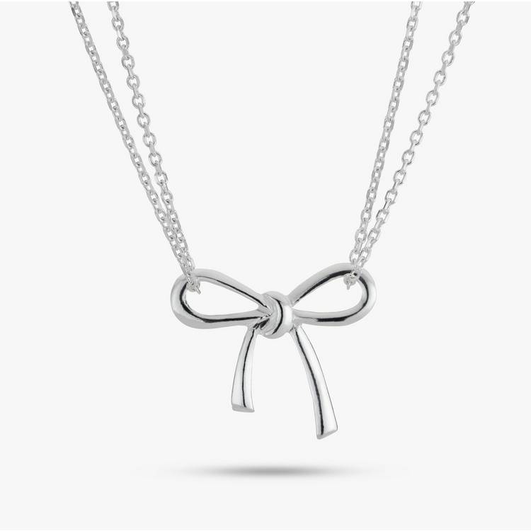 Revere Sterling Silver Motif Bow Necklace  0