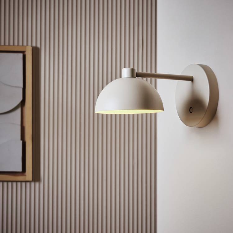 Habitat Steel Rechargeable Mushroom Wall Light - Taupe 0