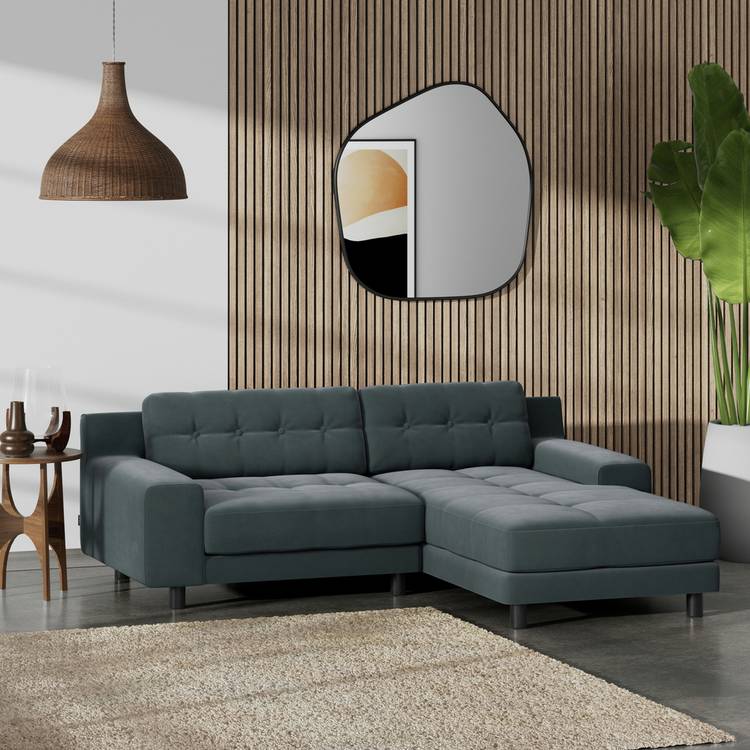 Habitat Hendricks Right Hand Corner Sofa -Charcoal-Black Leg 0