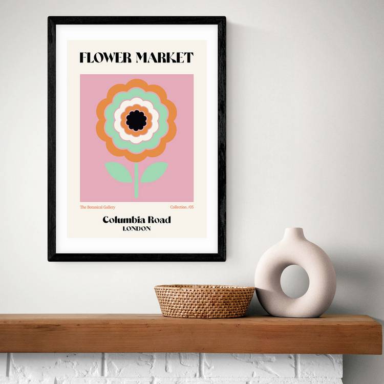 East End Prints Columbia Market Black Frame Art Print - A2 0