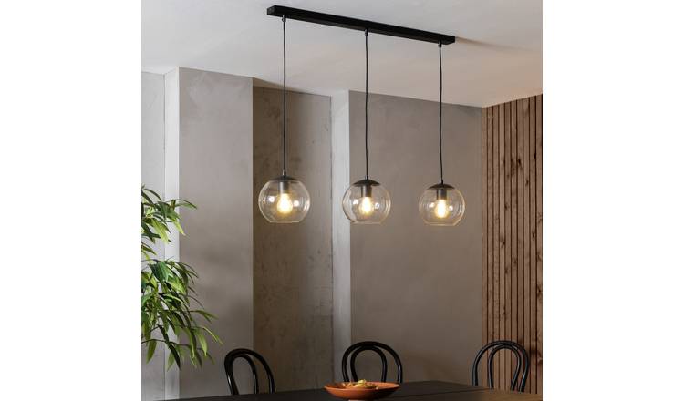 Habitat Coleman Metal 3 Light Bar Pendant Light -Matte Black