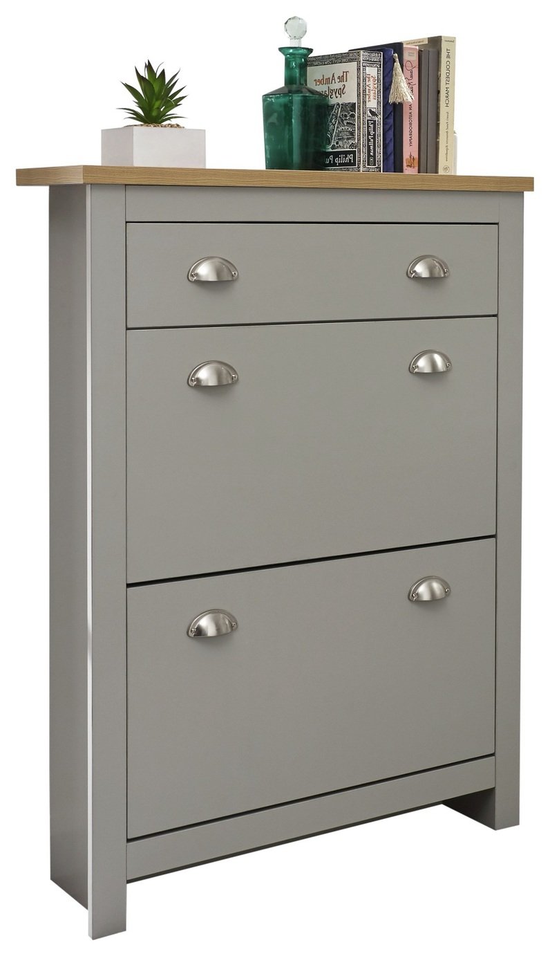 GFW Lancaster Shoe Storage Cabinet - Grey