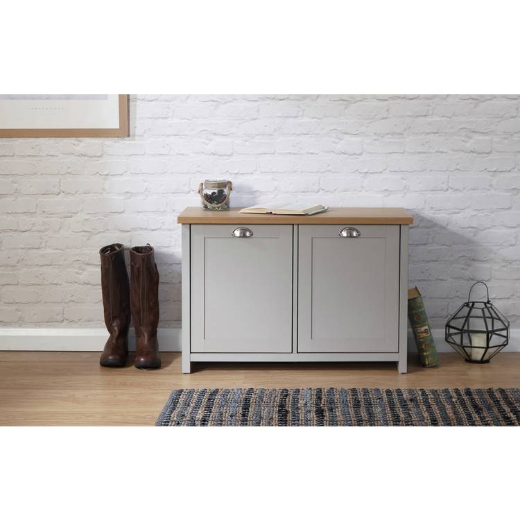 Lancaster 2 Door Shoe Cabinet - Grey 0