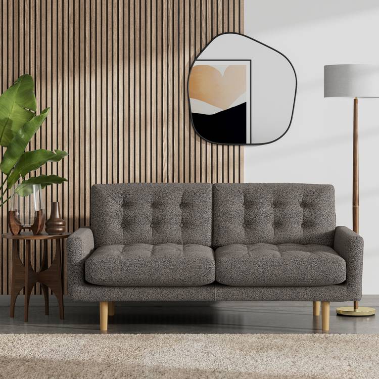 Habitat Fenner Fabric 2 Seater Sofa - Charcoal - Ash Leg 0