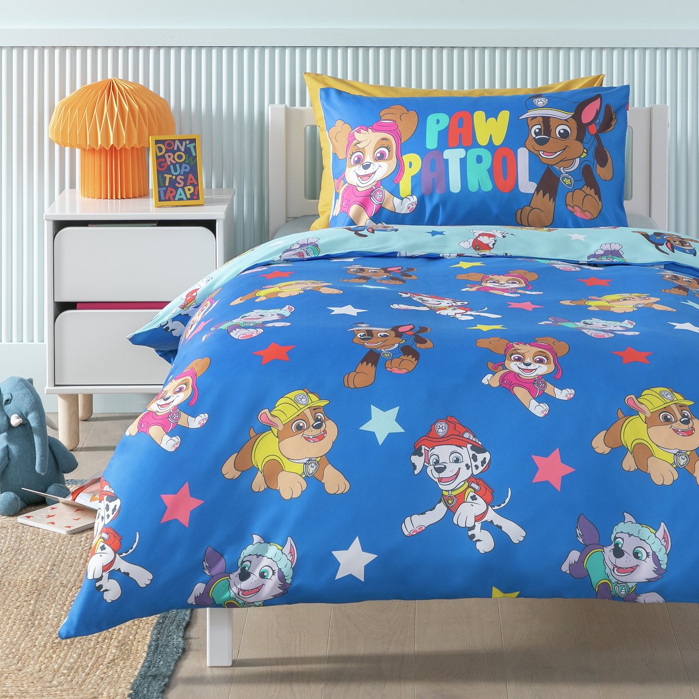 Paw Patrol Blue Chase Kids Bedding Set - Single