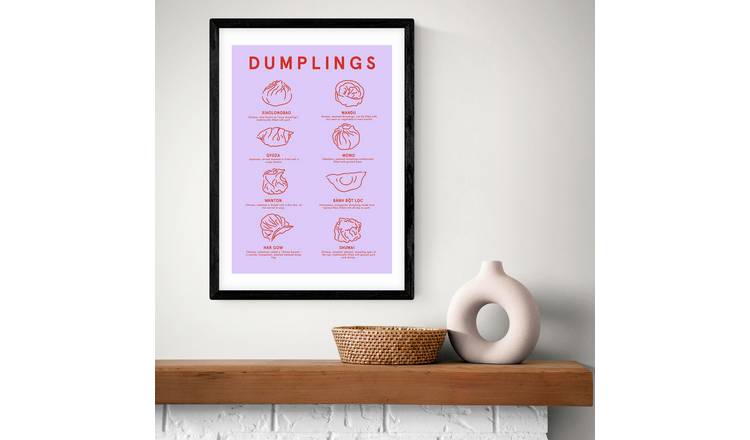 East End Prints Dumpling Menu Black Frame Art Print - A3