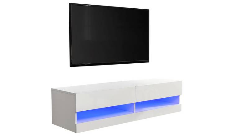 GFW Galicia 120cm LED Wall TV Unit - White