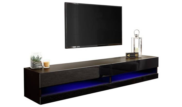Zwaaien Ecologie aankunnen Buy Galicia 150cm LED Wall TV Unit - Black | TV units and stands | Argos