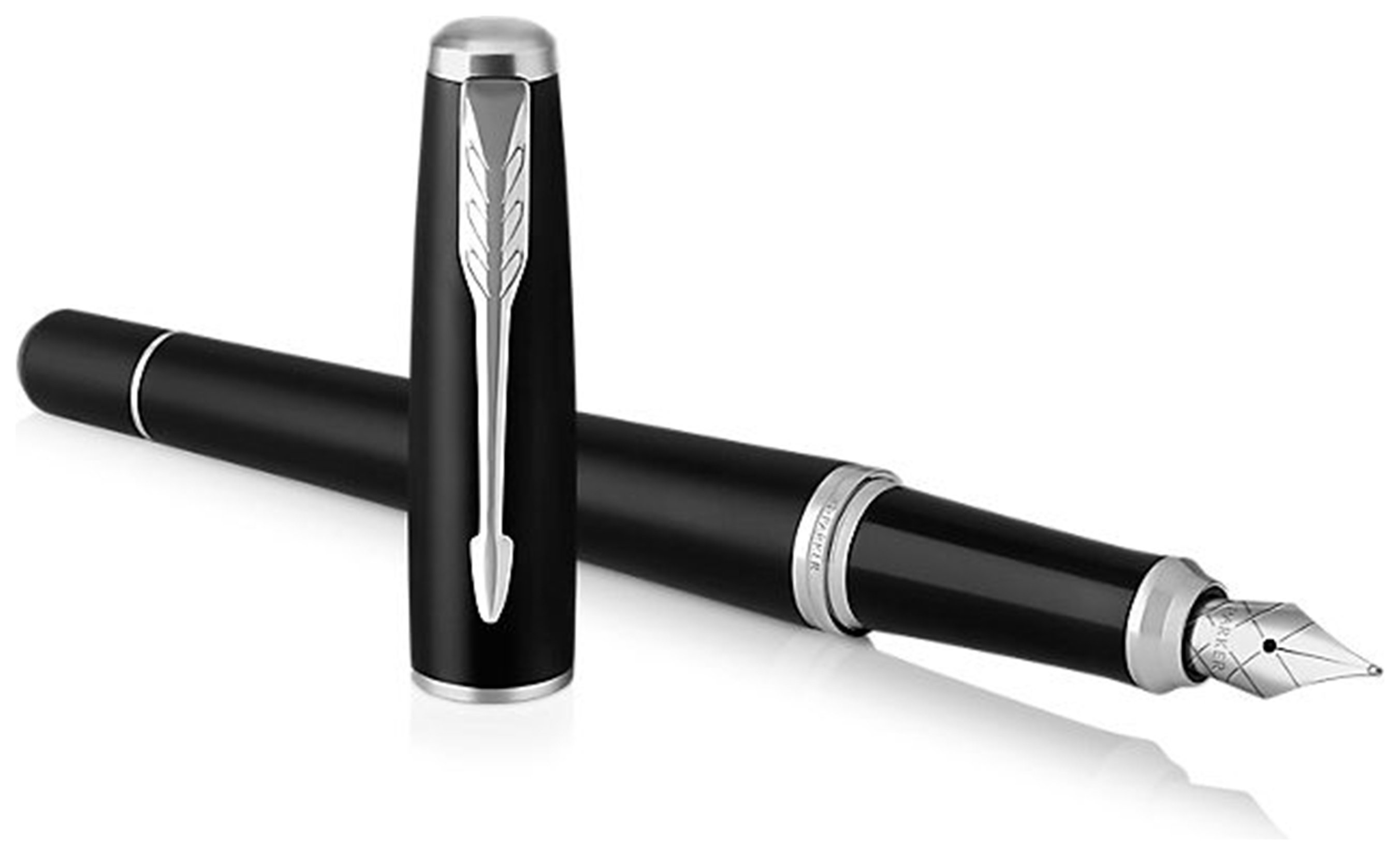 Parker Urban Matte Black Chrome Trim Fountain Pen in Giftbox