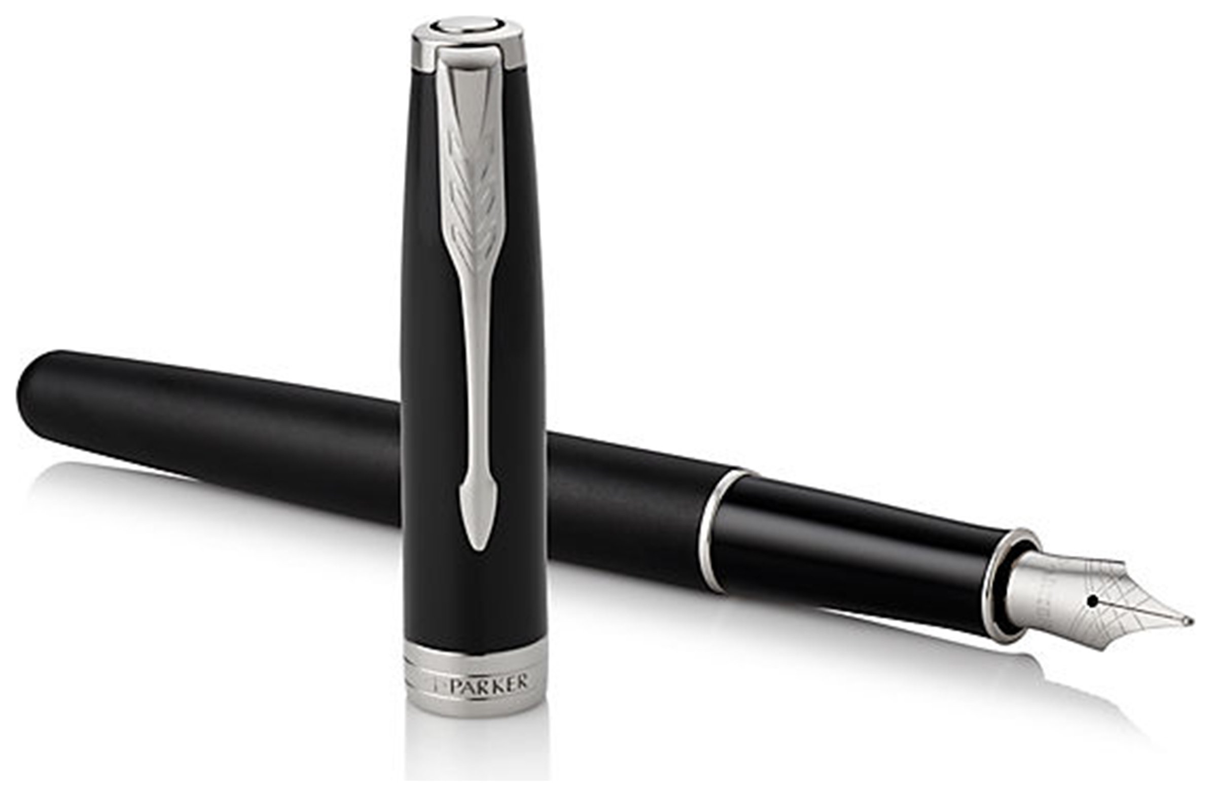 Parker Sonnet Matte Black Chrome Trim Fountain Giftboxed Pen