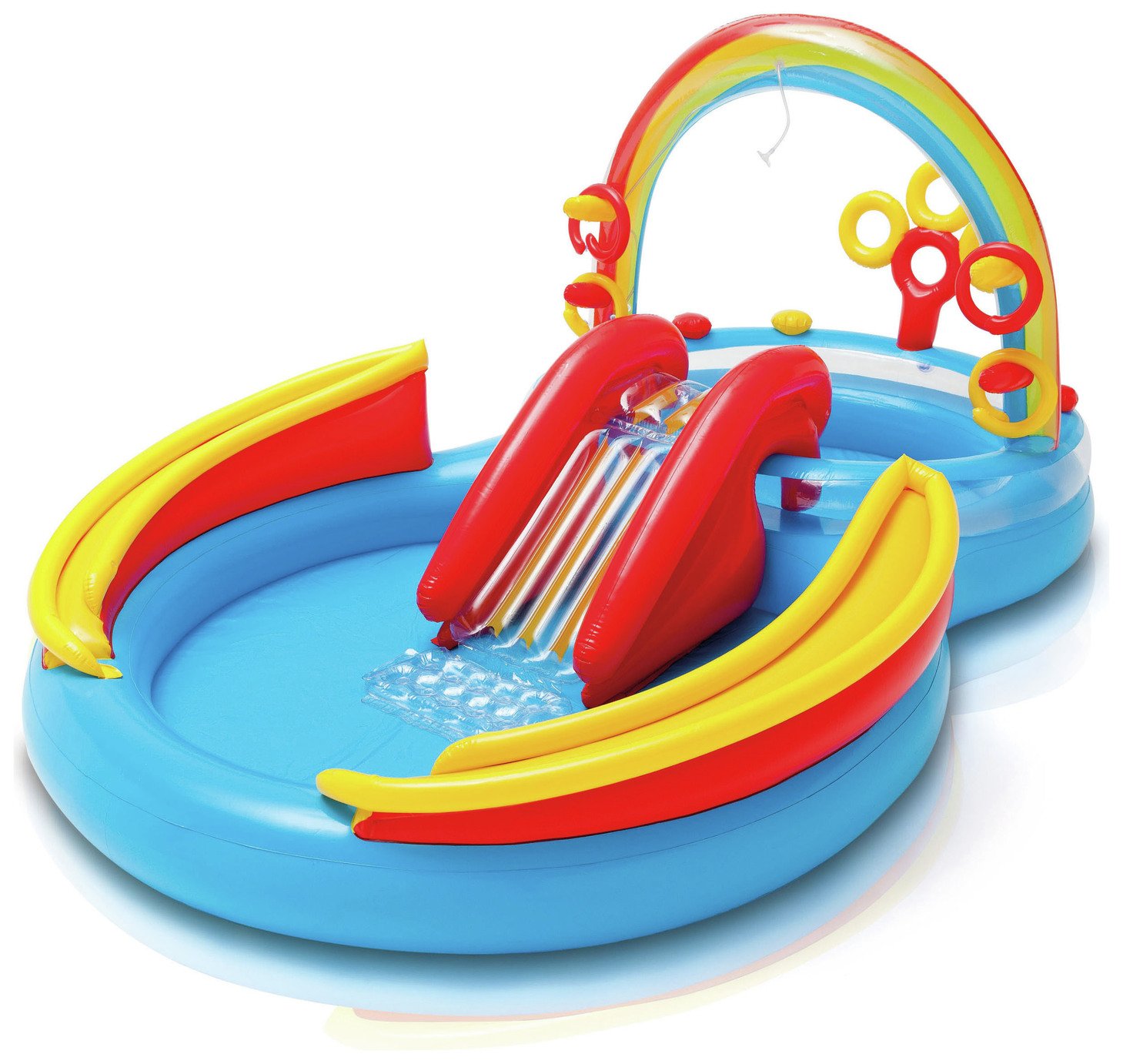 Intex 9.5ft Rainbow Ring Play Kids Paddling Pool - 201L