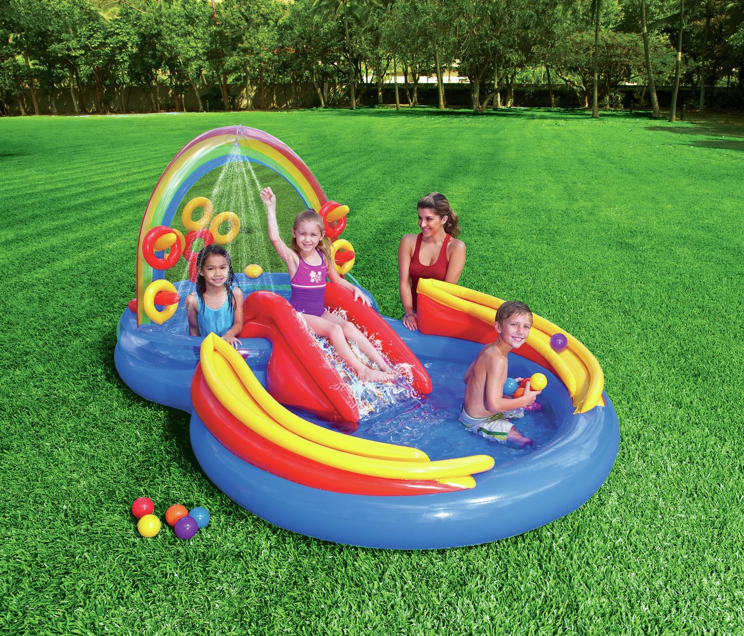 Intex 9.5ft Rainbow Ring Play Kids Paddling Pool Review