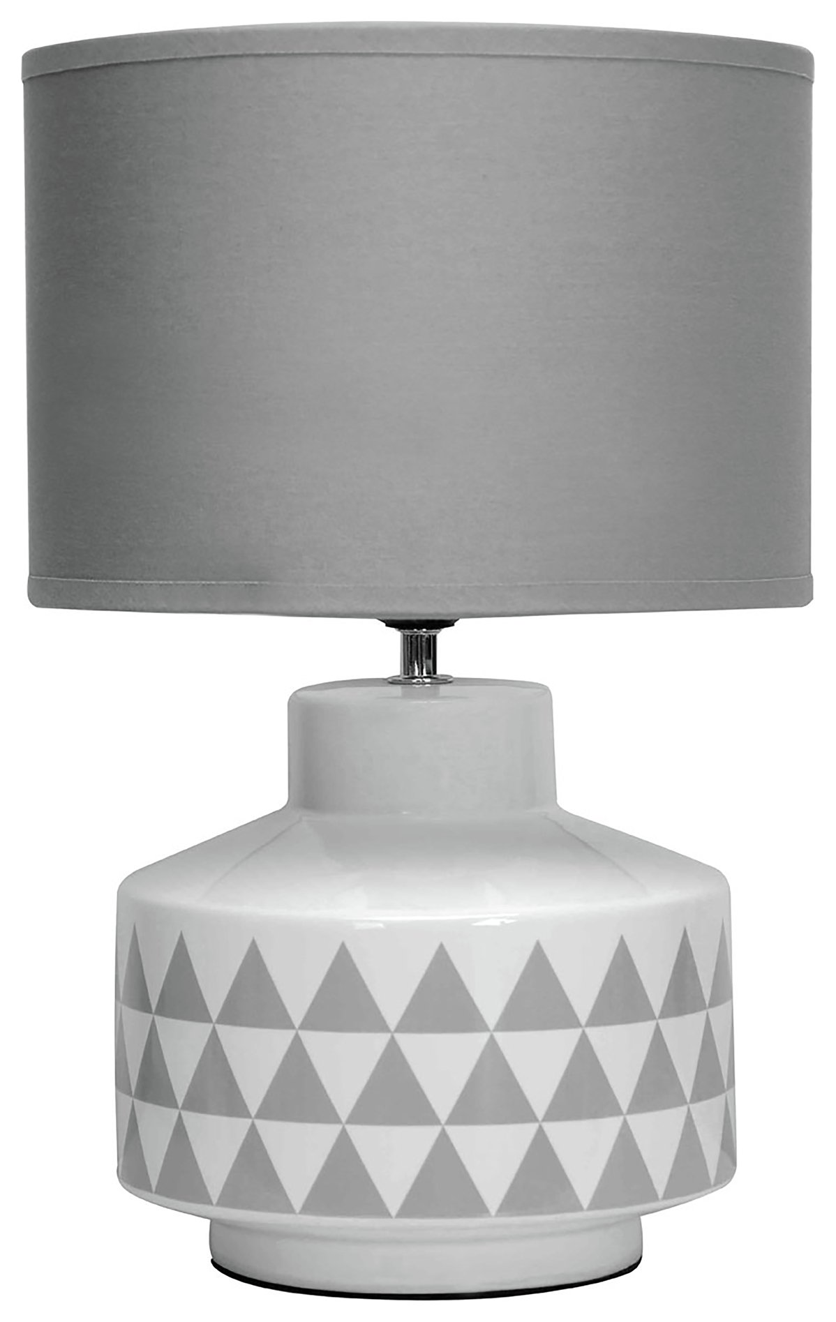 Wylie Ceramic & Fabric Table Lamp - White & Grey