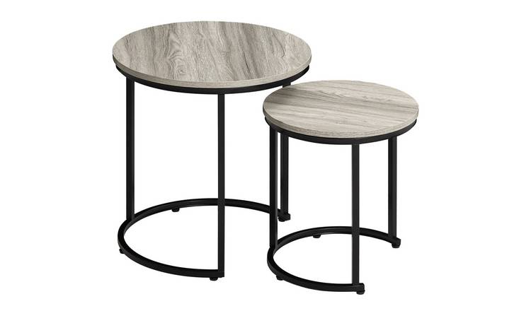 Vida Designs Brooklyn Nest of 2 Round Tables - Grey